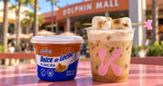 Kofi’s Dulce de Leche Latte at Dolphin Mall Miami, Made with Colombina