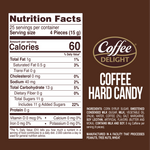 Load image into Gallery viewer, Nutrition facts label and ingredientes for Coffee Delight Coffee Hard Candy.
