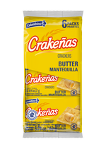 Load image into Gallery viewer, Front package view of Crakeñas Butter Mantequilla are thin, crispy butter crackers with a satisfying crunch and a clean, buttery flavor. 
