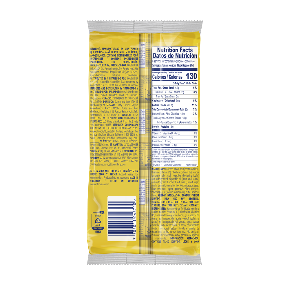 Back package view of Crakeñas are thin, crispy butter crackers with a satisfying crunch and a clean, buttery flavor. 