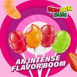 Load image into Gallery viewer, Image with Bon Bon Bum Assorted lollipops. 48-count bag with watermelon, passion fruit and strawberry flavors.

