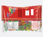Load image into Gallery viewer, Back package view of Bon Bon Bum Assorted lollipops. 48-count bag with watermelon, passion fruit and strawberry flavors.
