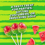 Load image into Gallery viewer, A tasty treat for parties, gifting, customers, or indulging solo. Watermelon Bon Bon Bum lollipops.  48 individually wrapped.
