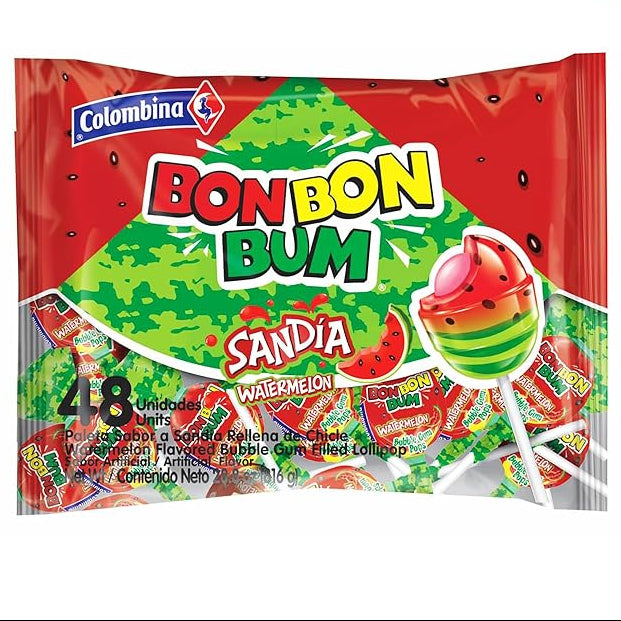 Watermelon Lollipops| Bon Bon Bum 48 Ct