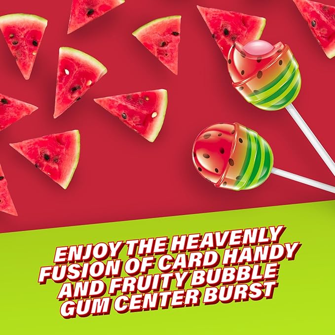 Watermelon Lollipops| Bon Bon Bum 48 Ct