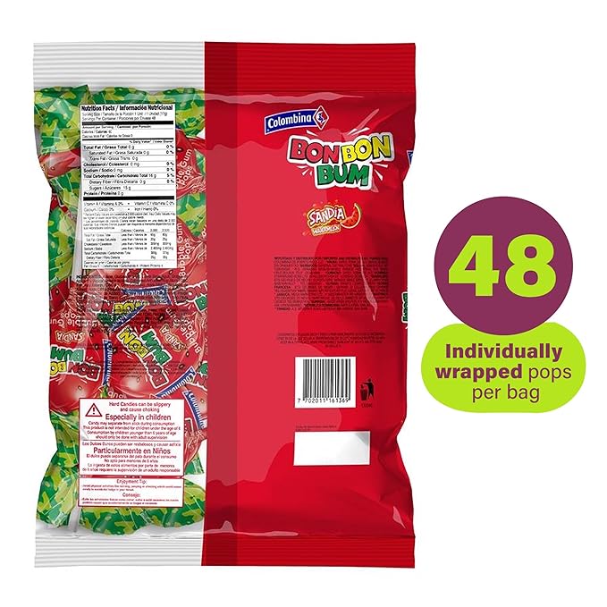 Watermelon Lollipops| Bon Bon Bum 48 Ct