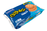 Load image into Gallery viewer, Front package view of Brinky Vanilla sandwich cookies 13.97 oz. Crispy sandwich cookies with a smooth vanilla cream filling. 12 individually wrapped packs. 
