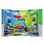 Load image into Gallery viewer, Fornt view package of Colombina Bon Bon Bum Tongue Painter lollipops in Blue Raspberry and Strawberry flavors.
