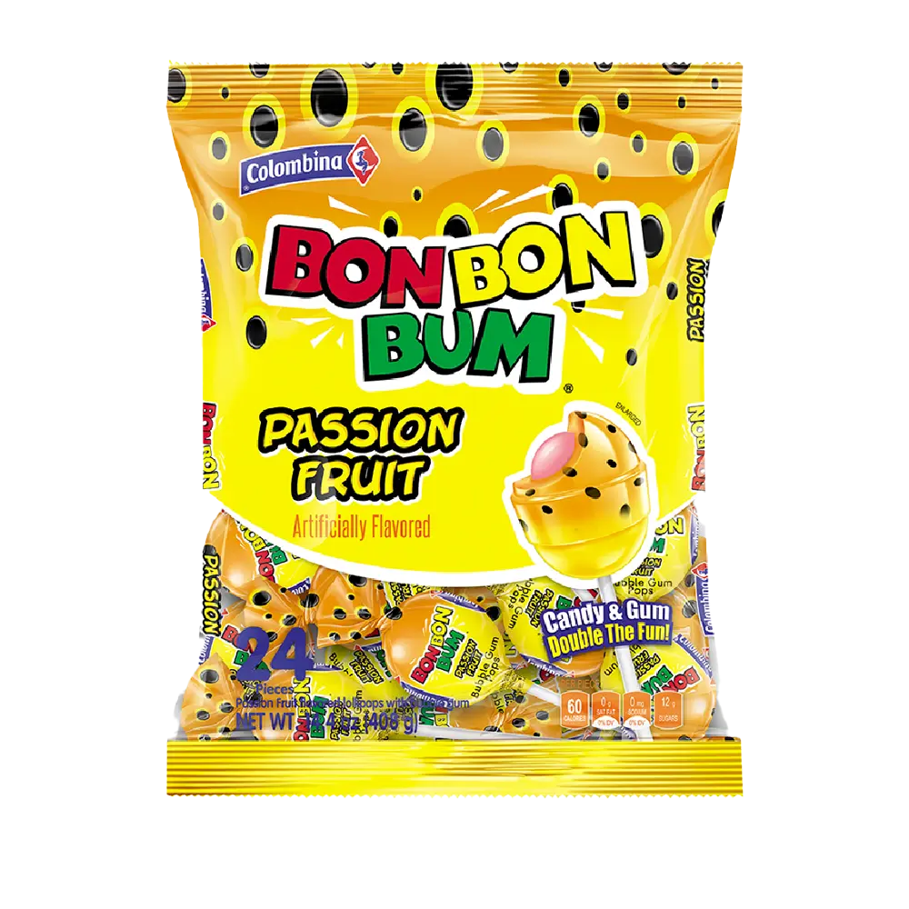 Bon Bon Bum Passion Fruit | 24 Ct - Colombina Bon Bon Bum Passion Fruit | 24 Ct - Colombina