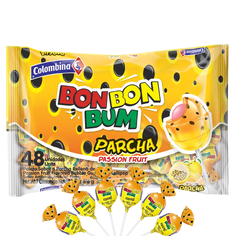 Bon Bon Bum Passion Fruit | 48 Ct - Colombina