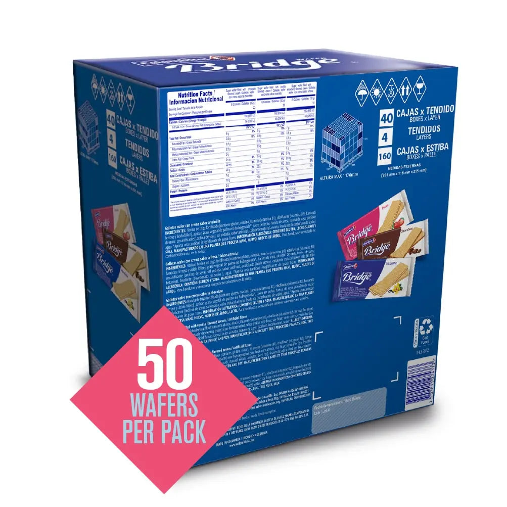 Bridge Snacks Bridge Multipack: Vanilla, Strawberry, and Chocolate by Colombina