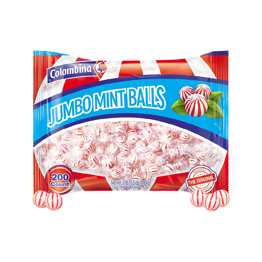 Jumbo Mint Balls Hard Candy Colombina. 200 individually wrapped. Great for offices, restaurants, events, and everyday use.
