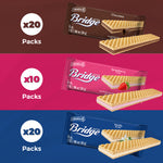 Load image into Gallery viewer, Crispy wafer cookies with smooth, creamy filling in three classic flavors: vanilla, strawberry, and chocolate. Includes 50 individually wrapped packs, 52.91 oz.
