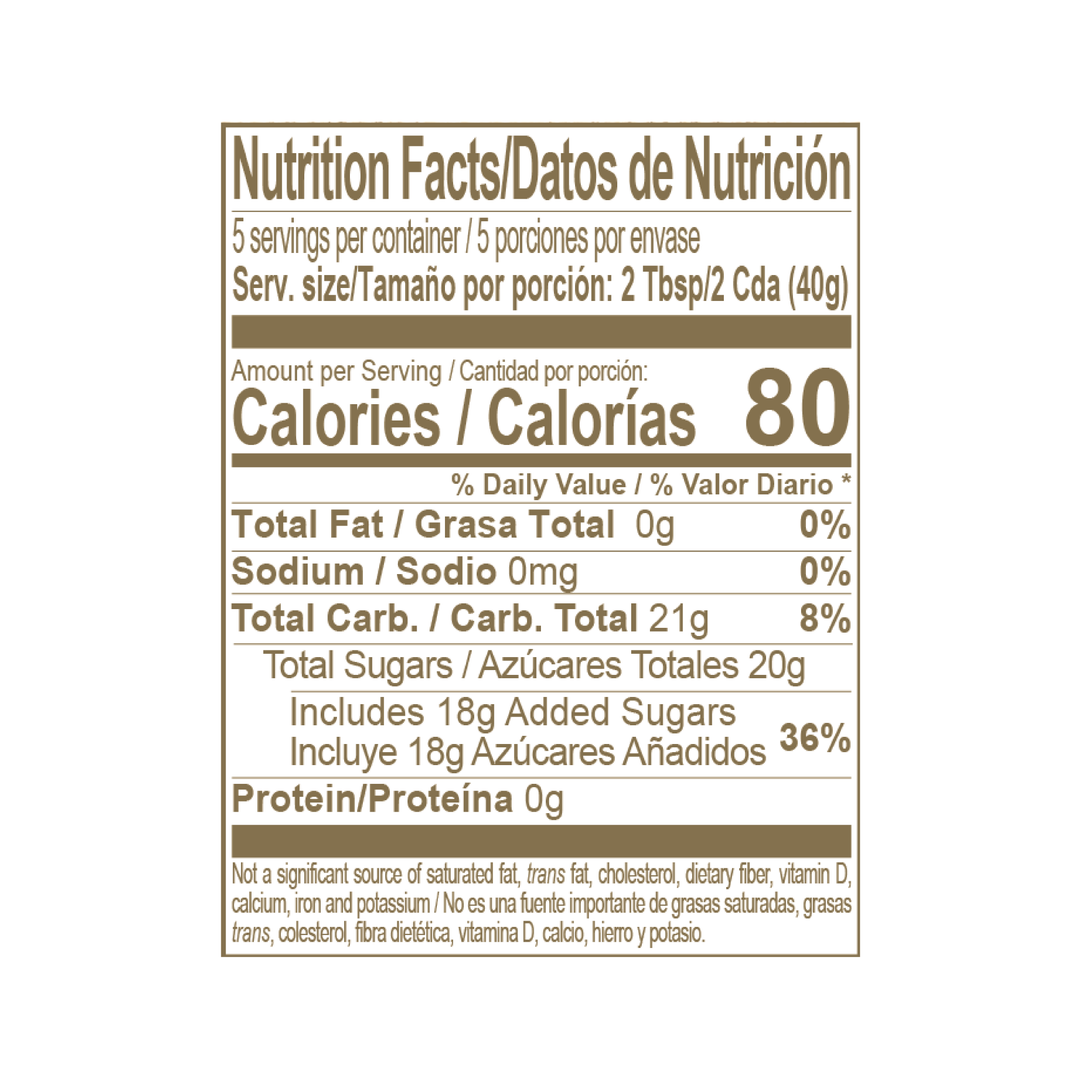 Nutrition facts of pineapple sauce