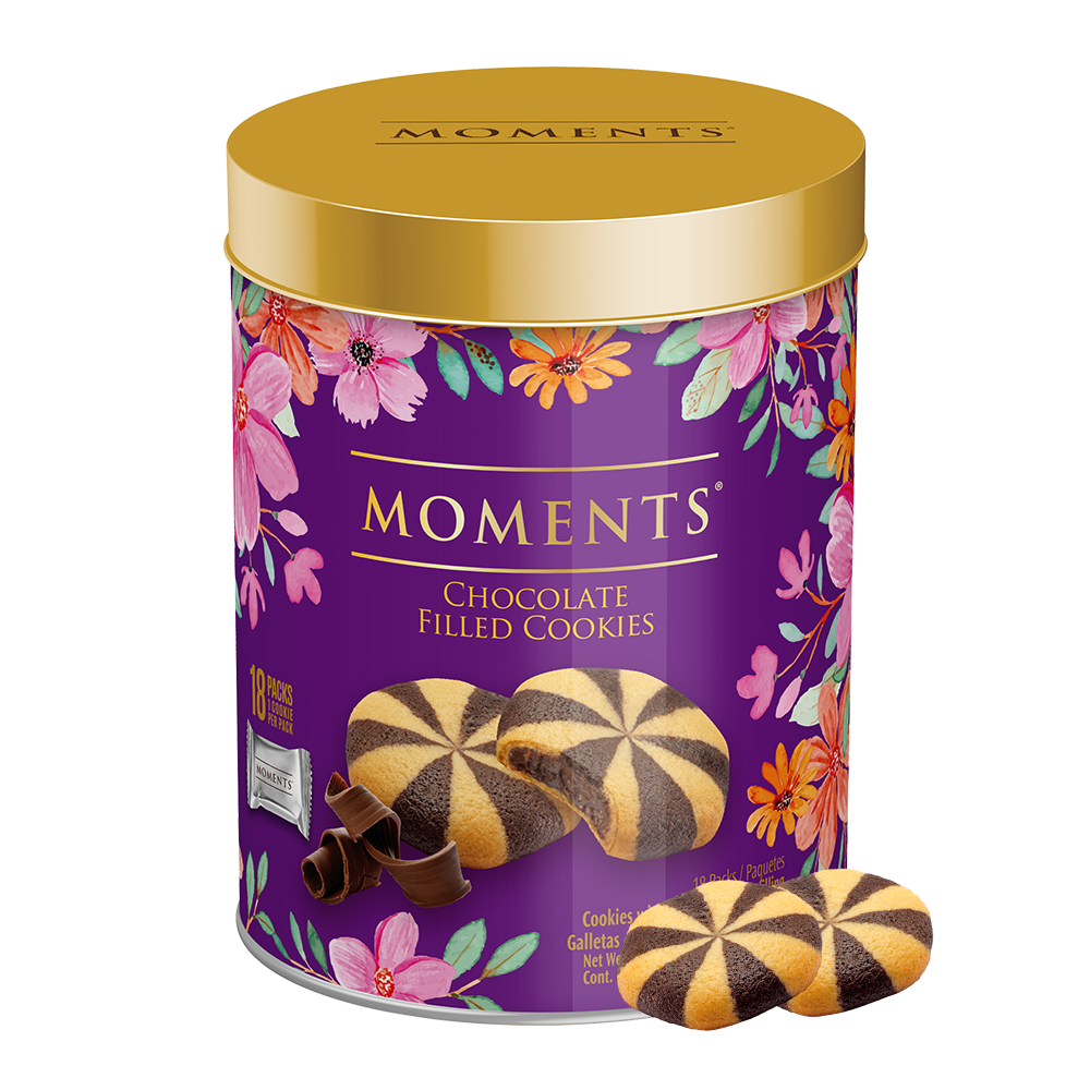 Moments Chocolate filled cookies tin