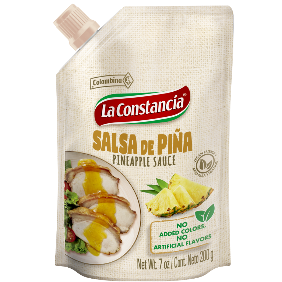 Front view of pineapple sauce