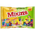 Load image into Gallery viewer, Front view package of Mixin's Sweets 'n' Sour Variety Rules candy,  a 280 count candy variety pack with Bon Bon Bum green apple lollipops, Tiger Pops mouth painters, and fruity chews. 

