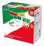 Load image into Gallery viewer, Back view of  Bon Bon Bum with Tajín 30 count display box - bubble gum lollipops with Tajin chile lime.
