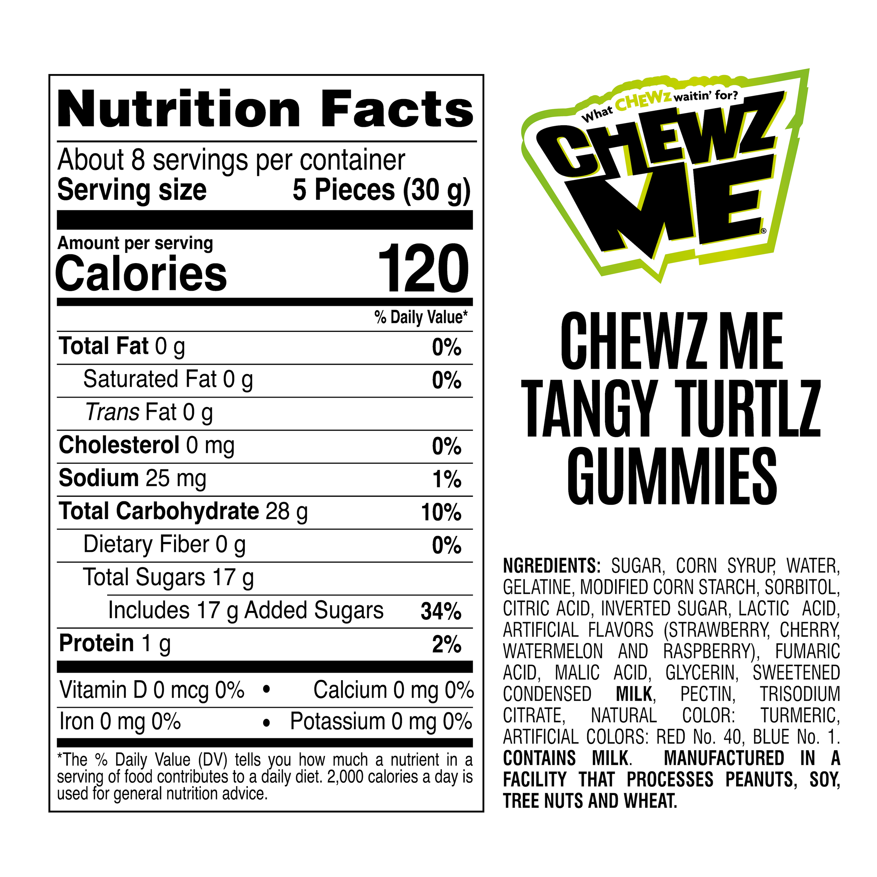 ChewzMe Tangy Turtlz Gummies Assorted Flavors