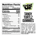 Load image into Gallery viewer, Nutrition facts label for Chewzme Tangy Turtlz Gummies. Always check the product packaging for the most accurate and up-to-date ingredient, allergen, and nutrition details.
