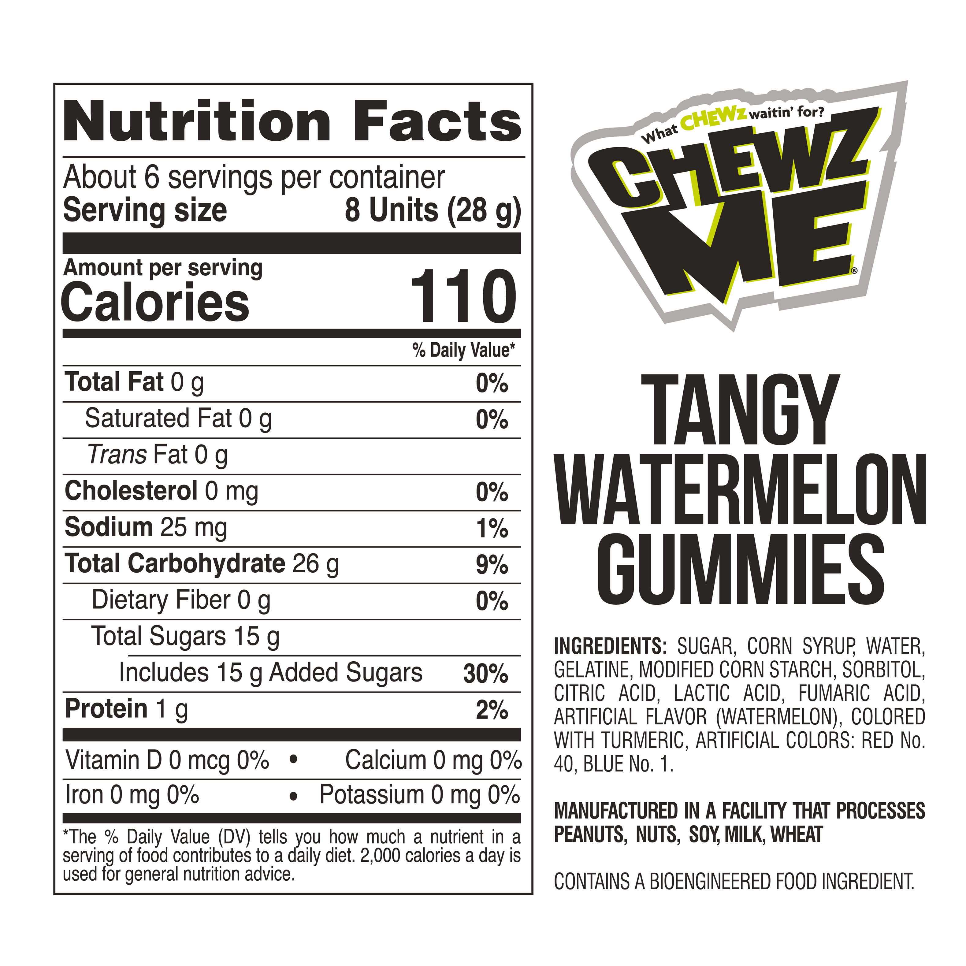 ChewzMe Watermelon Gummies 6 oz
