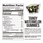 Load image into Gallery viewer, Nutrition facts and ingredients label for ChewzMe Watermelon Gummies.  For full ingredient, allergen, and nutritional details, always refer to the product packaging. 
